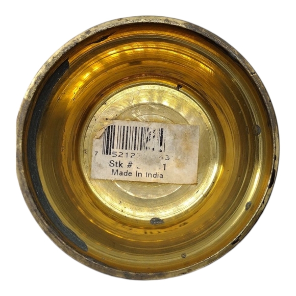 Vintage Brass and Purple Enameled Ginger Jar Urn with Fish and Shell Print - Picture 8 of 10